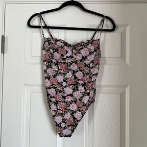 Motel Rocks Floral Jumpsuit - Black and Pink